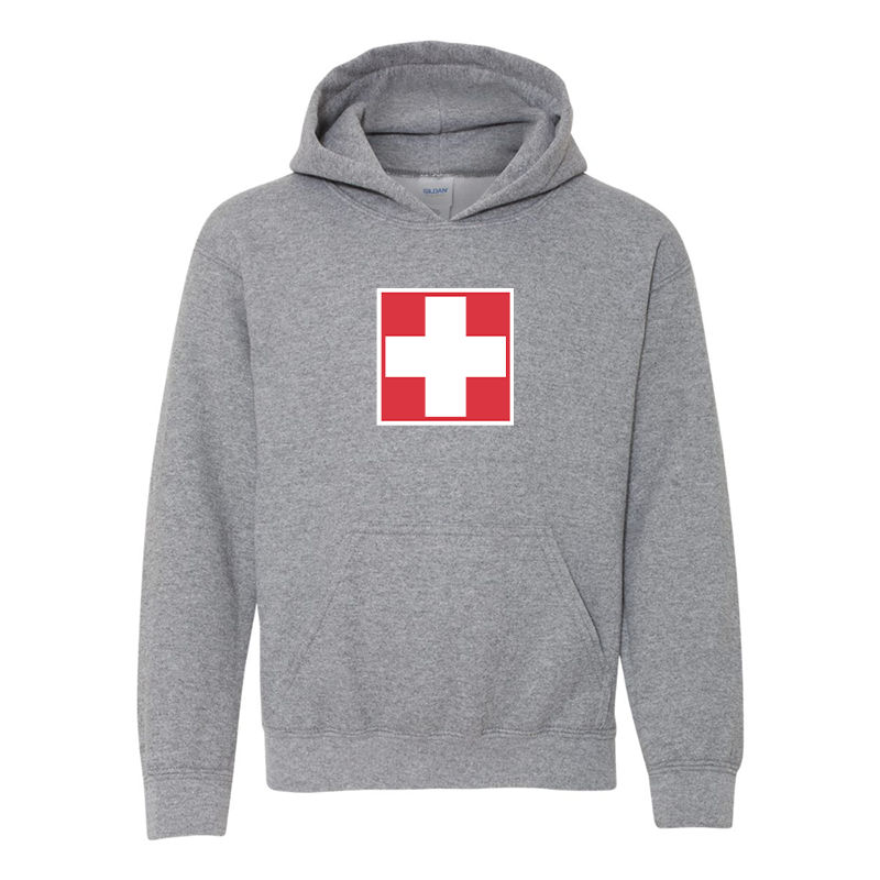 Youth Switzerland National Football Soccer Team  Gildan Heavy Blend  Hooded Sweatshirt